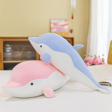 돌고래 아쿠아리움 애착 인형 대형 소형+글로벌커머스랩Shop, 블루-35cm