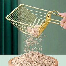 金屬貓砂鏟，細孔網格設計，寵物用品, 1個, 土豪金+大麦克猫砂鏟, 土豪金