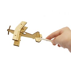 마이즈 놀이 막대비행기 얼티메이트300 (PL-23) 목재 조립키트 친환경 MDF소재 국내제작 1개, 나무색, 15피스