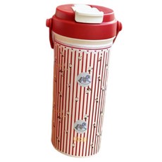 StarR 손잡이 듀얼 음용 보온 보냉 텀블러, 1개, 550ml, 줄무늬 말 1개, 550ml, 줄무늬 말