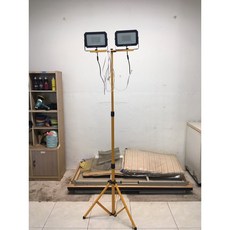 LED美容燈（黃、白）保固一年 拋光燈 細紋燈 汽車美容 加長線路, 1個, 美容架+50w(白光+黃光）,(燈原線15cm)雙孔延長線(線路5米), 黃、白