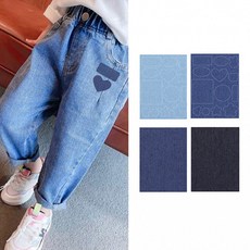 청바지 데님 셀프 구멍 수선 리폼 패치 스티커, 1개, 블루(무지)