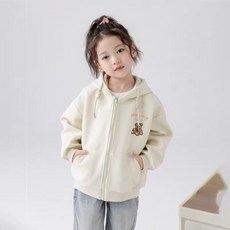 賣場優選童裝 女童外套 雙帽開衫加絨厚款女童2025款中大童秋冬款外套中大童衛衣潮華棉