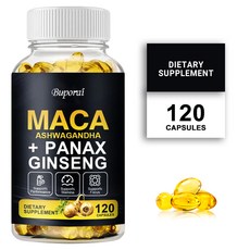 마카 뿌리 10000mg 고강도 120캡슐(아슈와간다 인삼 함유), 2개, 60정