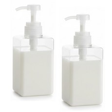 잇어스홈 클리어 사각 세제 디스펜서 450ml, 2개, 투명