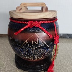 鵬宗小舖 鶯歌米甕 (8斤) 頂級紅錢款 附松木蓋及紅巾繩 米缸 禮品, 1個