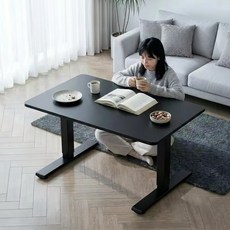 Ergomaker 모션데스크 전동 높낮이 조절 좌식 책상 공부 아동용 유아공부상 거실 소파테이블, 블랙
