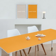 에이원 데스크 패드 식탁 테이블 매트 가죽 방수 식탁보 테이블보, 40x80cm, 오렌지/라이트브라운