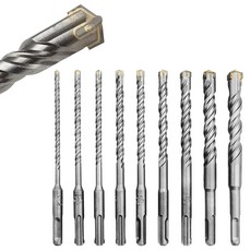 SDS 4날 콘크리트기리 9P 4날 sds plus 함마드릴 비트 타일 벽드릴, 1세트