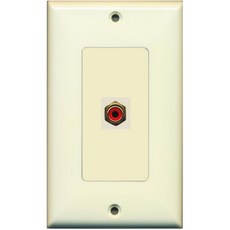 라이트AV - 1 RCA 레드 서브우퍼 오디오 포트 벽면 플레이트 장식용 - 흰색, Light-Almond