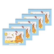 카카오프렌즈 / 해피모먼트 스케치북 라이언 / 어린이스케치북 초등스케치북 캐릭터스케치북 카카오스케치북 초등학생스케치북 유아스케치북, 5개
