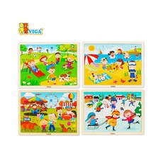 아이 놀이 장난감 사계절퍼즐 4종세트 어린이집 한필마트