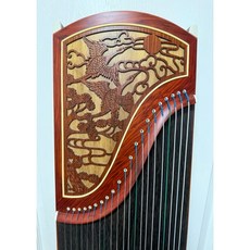 163CM 古箏 21弦標準古箏 鏤空雙鶴朝陽 紅檀木色 整支實木 贈全配件, 1個