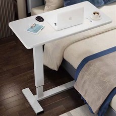 床邊桌床上折疊桌筆記本電腦桌可移動可升降辦公桌書桌吃飯餐桌子, 80*40白木紋直邊白架【無折疊】