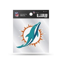 Rico Industries NFL 잭슨빌 재규어 10.2cm x 10.2cm 스몰 스타일 데칼 팀 색상, Miami Dolphins
