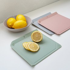 스텐팩토리 국산 논슬립 캠핑 이유식 사각 TPU 도마, 1개, 그레이