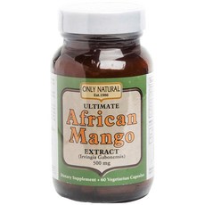 Only Natural 終極非洲芒果萃取物素食膠囊 500mg, 1個, 60 件
