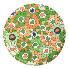 토탈하우스 해피플라워 사우나방석 원형 (M) 양면 사우나매트 국산제조 캠핑방석 목욕방석 원형방석, 1개, 옐로우