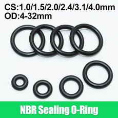 고무패킹 고무링 세트 고무 O-링 씰링 가스켓 cs 1/1.5/2/2.4/3/4mm 수도꼭지 호스 배관 씰 밸브 물 내유성 내열성 O 링, [00] 50Pcs, [00] OD25mm CS1mm