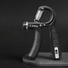 로에비스 강도조절 10~60kg 전완운동 디지털 카운터 악력기, 블랙, 1개