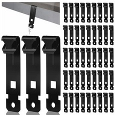 Blulu 수직 플랜지용 C 도리 클립 50개 0.3cm(1/8인치) - 0.6cm(1/4인치) 두께의 하드웨어 클램프 바이스 와이어 서스펜션용 천장 와이어와 잭 체인 연결, 블랙