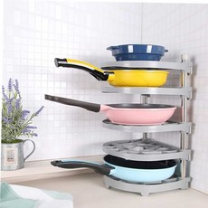 싱크 하부장 푸라이팬 냄비 정리 좁은 주방 수납 하부장정리 집안정리정돈, 화이트, 화이트, 1개