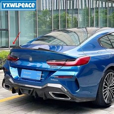 V 스타일 카본 블랙 G16 4도어 세단 트렁크 스포일러 BMW 8시리즈 840i 850i F93 M8 20-23 호환, ABS 유광 Black