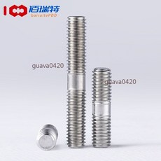 佰瑞特 304不鏽鋼加長雙頭螺栓 兩頭牙螺柱 穿牆螺桿絲 桿牙棒螺絲m10, 1個, 直徑M6【10粒】,長度30毫米