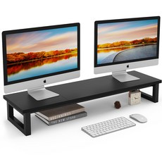 NLBUU 980*259*157mm 대형 듀얼 모니터 받침대 와이드 모니터선반, Black