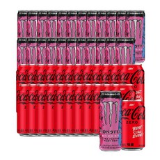 몬스터 에너지 루비레드 355ml x 24캔 + 코카콜라제로 350ml x24캔, 48개입