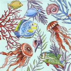 바다속 냅킨 5장 K-02-053, 5개, 1개입