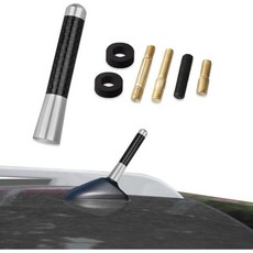 자동차 라디오 스테레오 안테나 마스트 교체용 1.37인치 탄소 섬유 AMFM 수신 나사 포함 지붕용 짧은 교체 대부분의 차량에 적합 파랑, Sliver, 8cm