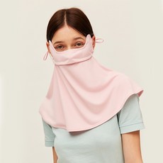 防曬面罩全臉防紫外線護頸面罩騎行開車醫美遮陽夏季UPF50, 蜜桃粉, 1個
