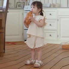 베베나인KC 로맨틱리본프릴세트 XS~XL