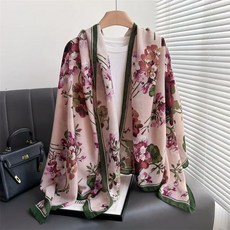 【送媽媽的禮物】圍巾秋冬季女高級氛圍感2024新款棉麻韓系花朵保暖加厚圍脖女