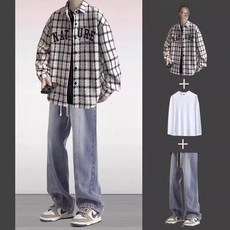 코르티스 LP 엘피판Outside 미니1집 샌드 (포카동봉) The Lines Color, m, 3피스 화이트 셔츠+긴팔+데님 팬츠 라이트블루