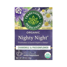 Traditional Medicinals 유기농 나이티 나이트 엑스트라 카모마일 & 시계꽃 카페인 무함유 디카페인 16티백, 1개, 16개입