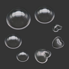 원형 반구 재료 공예 반구소 하트 반구 반구대 플라스틱 꾸미기 반원형 만들기 오브제 장식 특대 조명 소품, 하트반구(대)-10개입