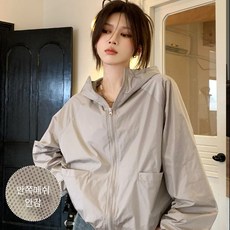 후암마켓 여성 바람막이 후드 집업 점퍼 메쉬안감 경량 윈드자켓