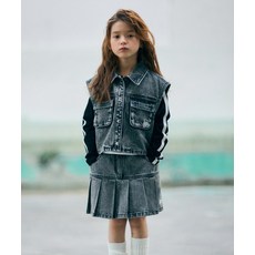 BROWNBREATH KIDS GIRL DENIM PLEATS SKIRTS - DARK GREY KLSWSKW01DG 488844