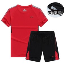 運動服套裝男 夏季薄款短袖短褲跑步套裝