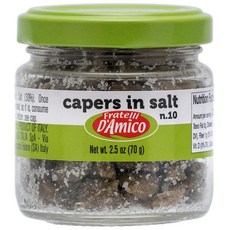 FRATELLI D'AMICO 논파레일 소금에 절인 케이퍼, 소금에 절인 케이퍼, 케이프ri Sotto Sale,, 1개, 70g