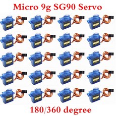 10 20PCS SG90 서보 180 Degr UN 2Pcs 비행기 자동차 RC 프로 모터 9G 기어 180 메탈, 2Pcs 360 Degr