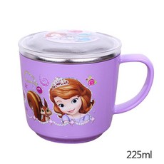 里和 lilfant 韓國製304不銹鋼杯 兒童防滑隔熱漱口杯 正版, 1個, 蘇菲亞225ml (加蓋款)