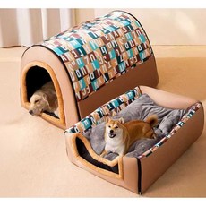 강아지 텐트 대형견 보온 겨울집 애견 하우스 실내, 1개, 그레이 2XL 75x50x50 권장 30kg