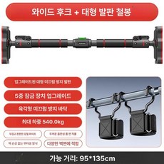 풀업 손목 그립 스트랩 철봉 턱걸이 갈고리 헬스 보조대, 와이드 메탈릭 확대형 발판 95-135cm, 1개, 1g