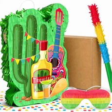 멕시코 선인장 피냐타 4피스 멕시코 피냐타 세트 Cinco De Mayo 선인장 피냐타 눈가리개 멕시코 피냐타 스틱 등 멕시코 축제 장식 멕시코 파티 장식, 멕시코 선인장 피냐타, 4피스 멕시코 피냐타 세트 Ci
