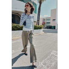 [국내발송] 자라 ZARA 더블 웨이스트 와이드 팬츠 - 카키 1608/822/505