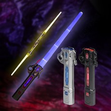 伸縮光劍 充電式 7色燈切換 能量音效 碰撞音效 可靜音 買2支可串接, 1個, 鐵黑色