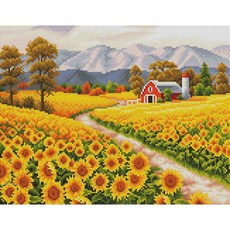 리빙듀오 DIY 명화 비즈 보석십자수세트 A-001 해바라기 로드 중형 40x50, 1개